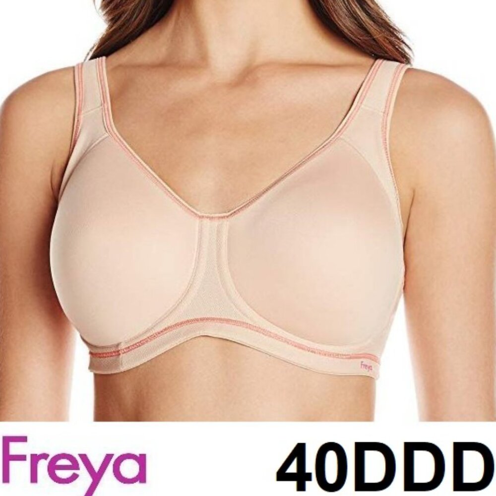 Women's Freya Sonic Moulded Sports Bra Nude Active Firm Support Size 40DDD